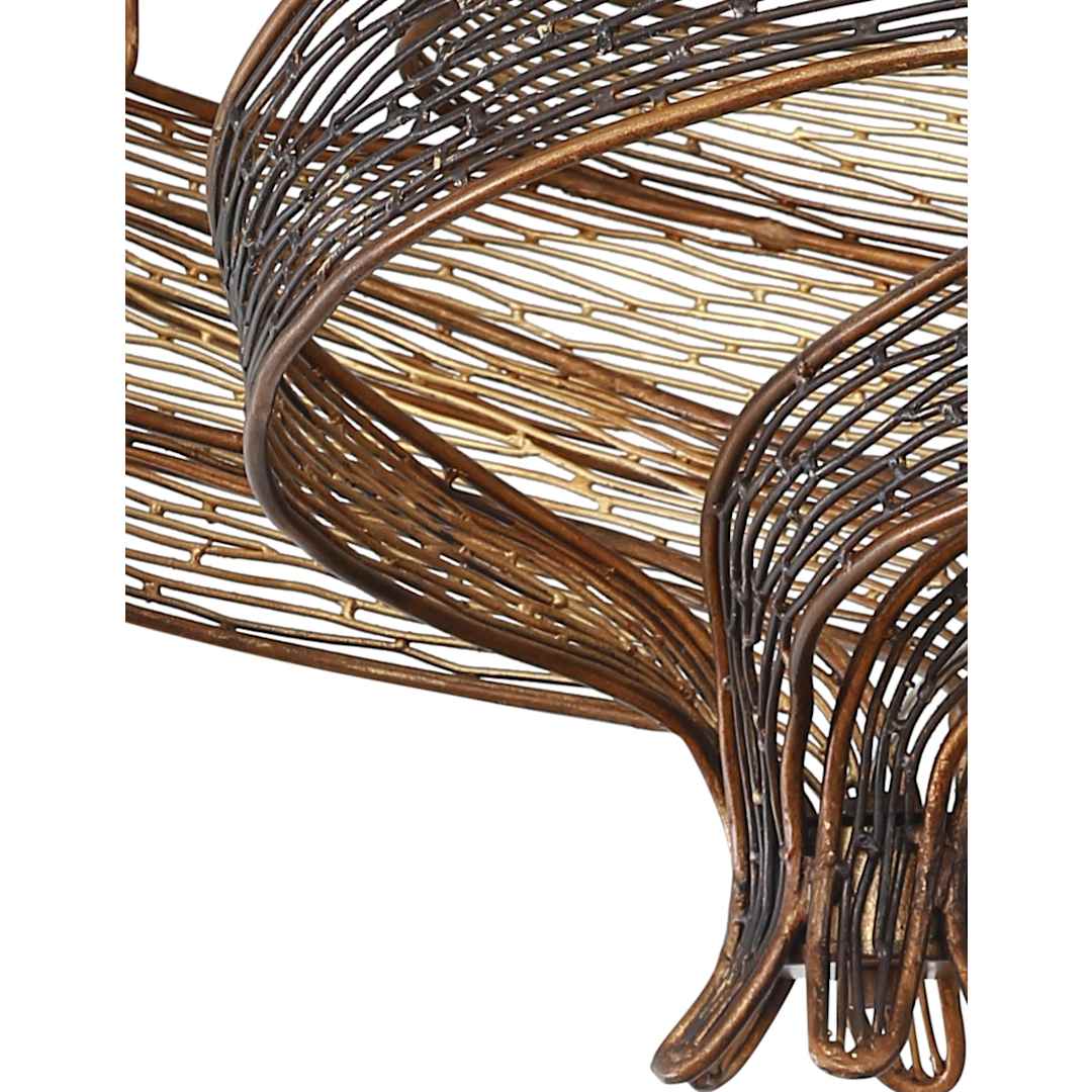 Flow 6 Light 29" Hand Forged Recycled Steel Chandelier