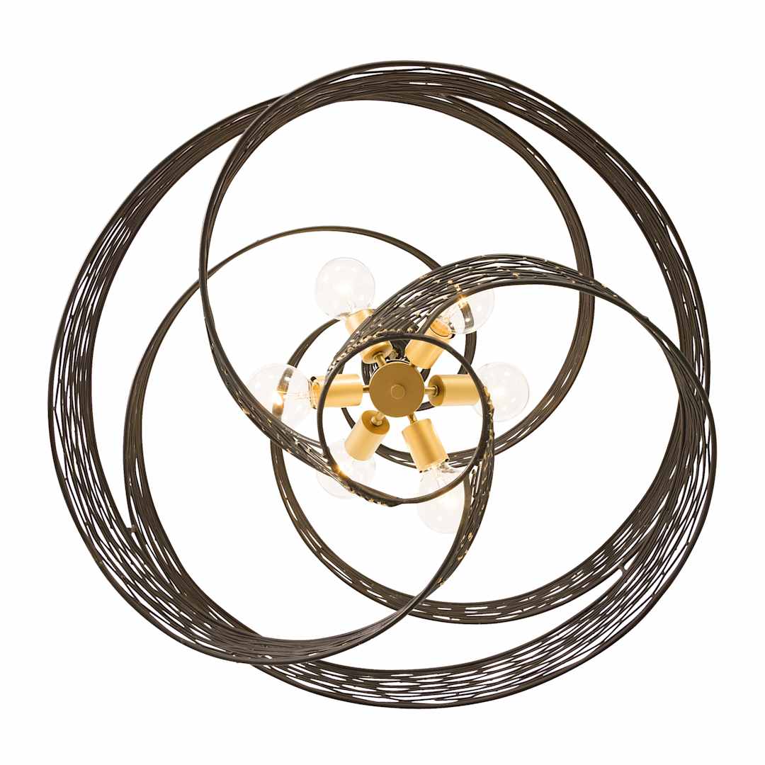 Flow 6 Light 30" Wide Abstract Chandelier