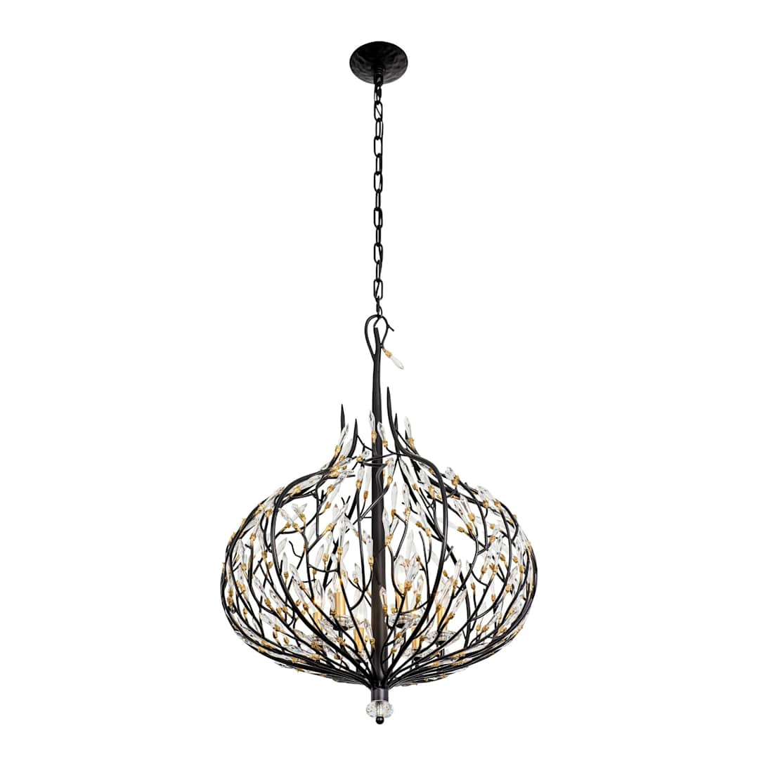 Bask 6 Light 27" Wide Crystal Abstract Chandelier