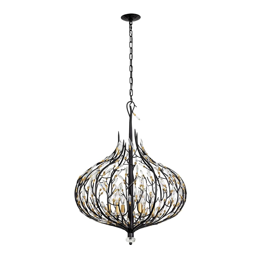 Bask 6 Light 27" Wide Crystal Abstract Chandelier