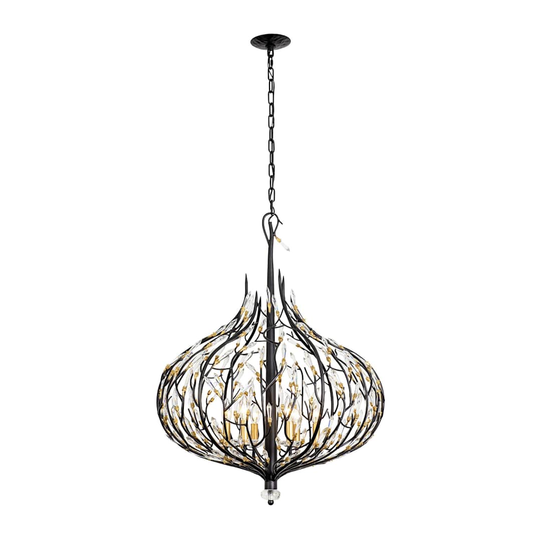 Bask 6 Light 27" Wide Crystal Abstract Chandelier