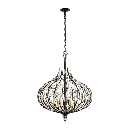 Bask 6 Light 27" Wide Crystal Abstract Chandelier