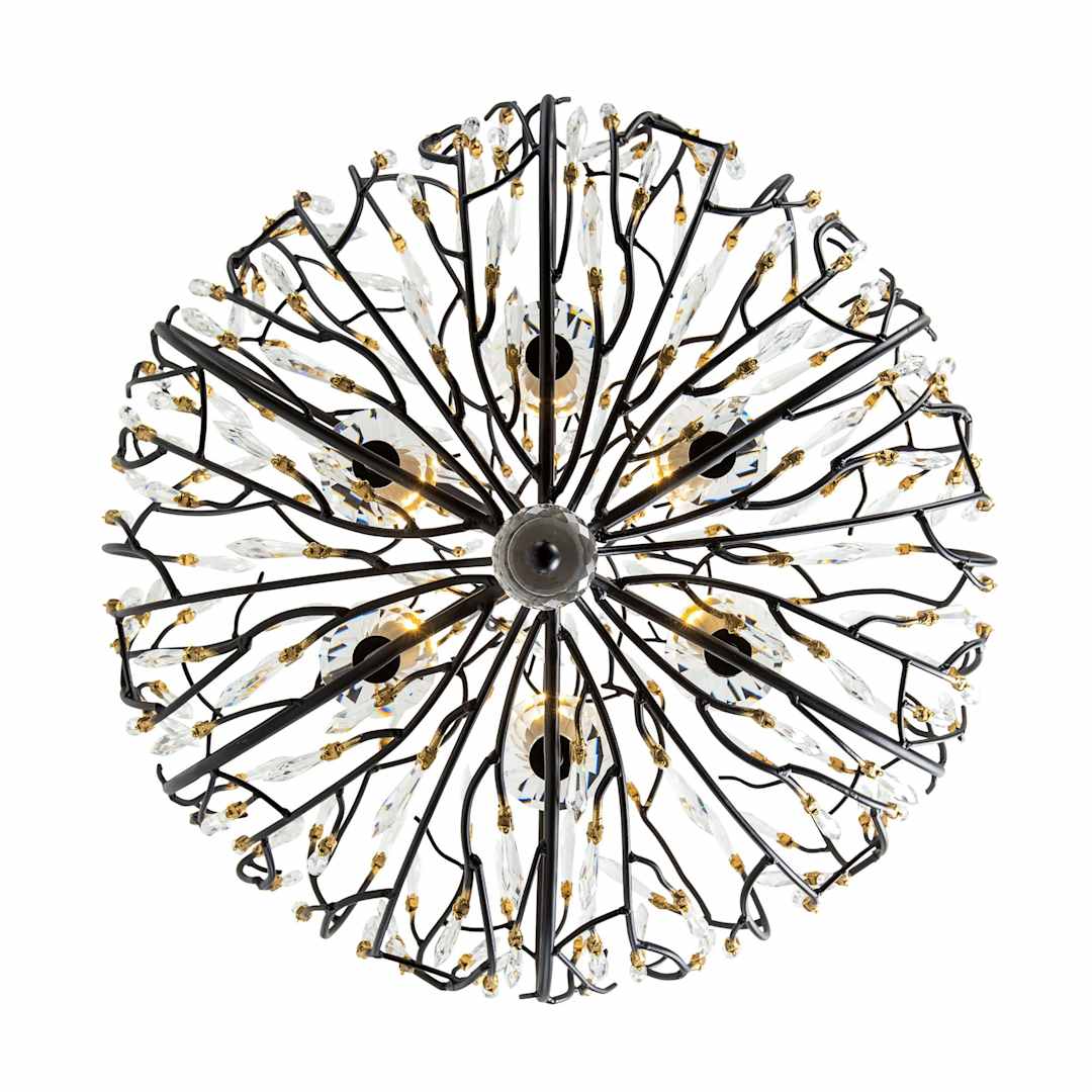 Bask 6 Light 27" Wide Crystal Abstract Chandelier