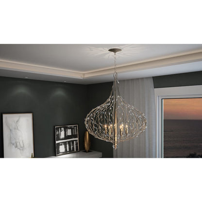 Bask 6 Light 27" Wide Crystal Abstract Chandelier