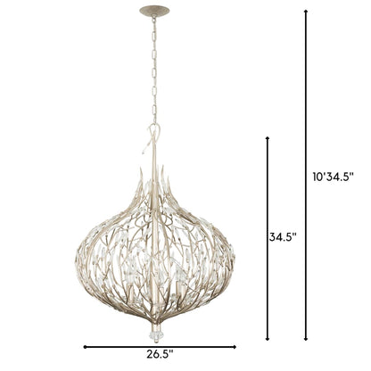 Bask 6 Light 27" Wide Crystal Abstract Chandelier