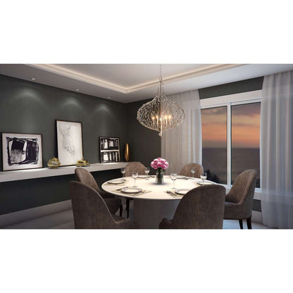 Bask 6 Light 27" Wide Crystal Abstract Chandelier