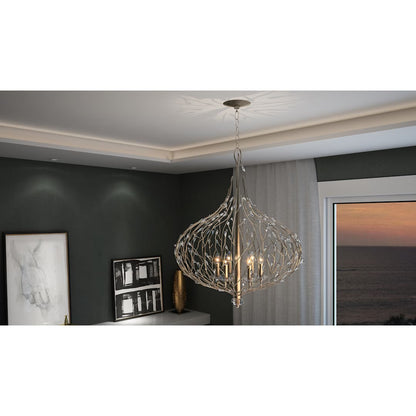Bask 6 Light 27" Wide Crystal Abstract Chandelier