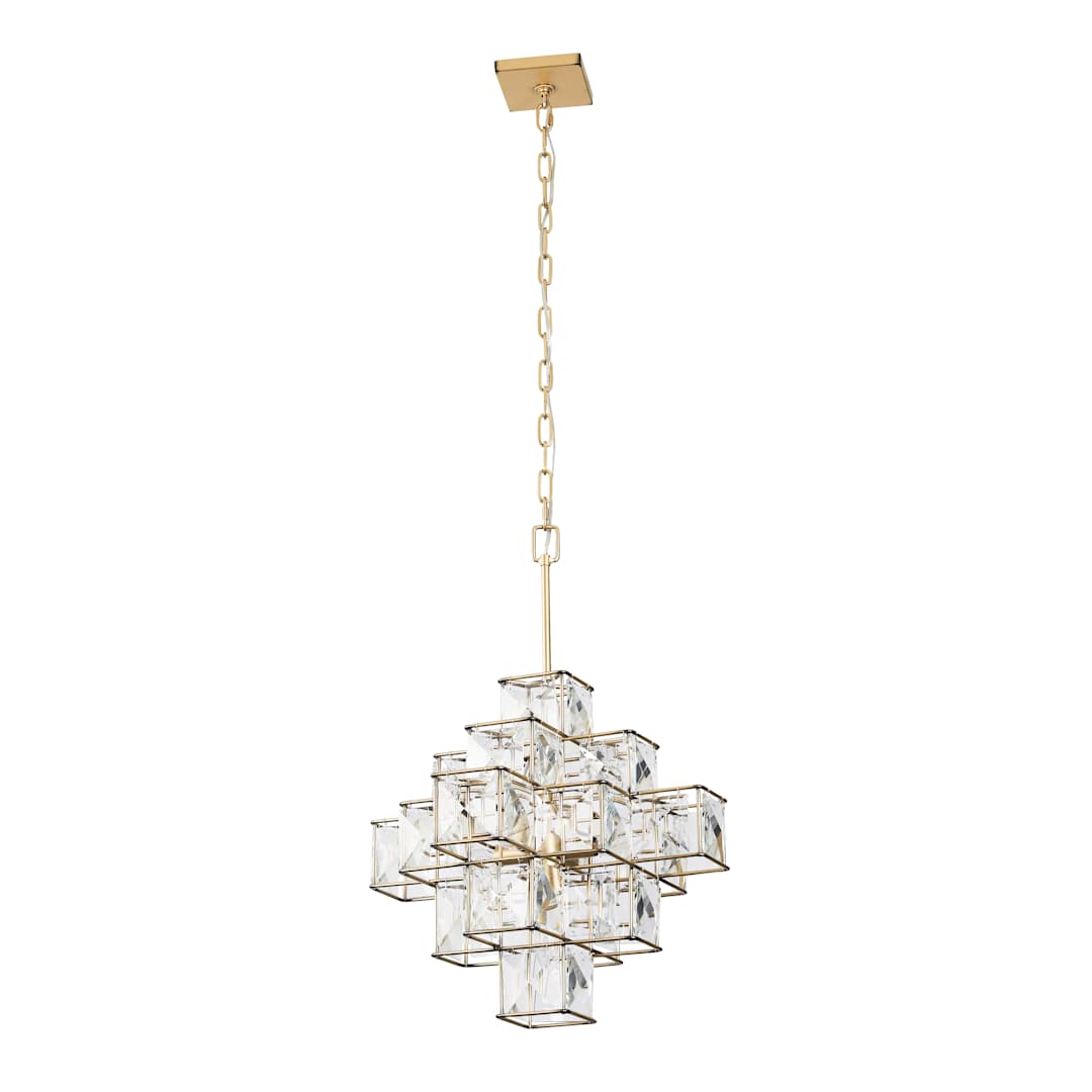 Cubic 6 Light 26" Wide Crystal Chandelier