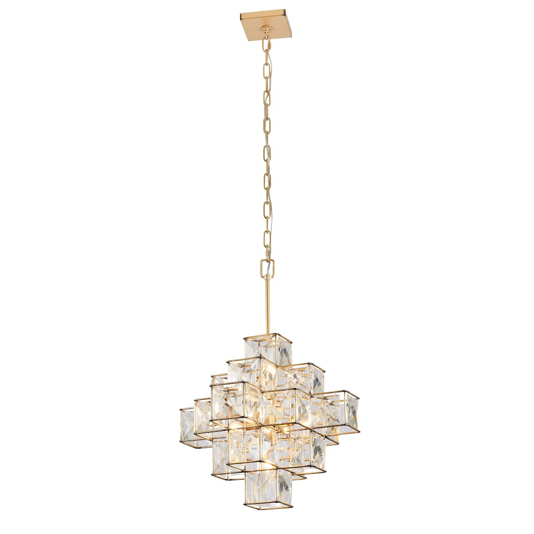 Cubic 6 Light 26" Wide Crystal Chandelier