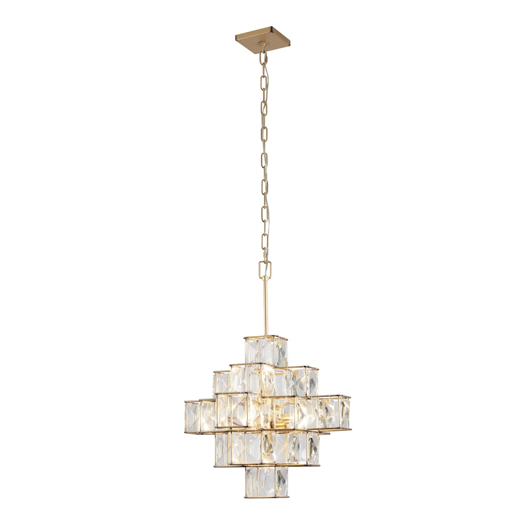 Cubic 6 Light 26" Wide Crystal Chandelier