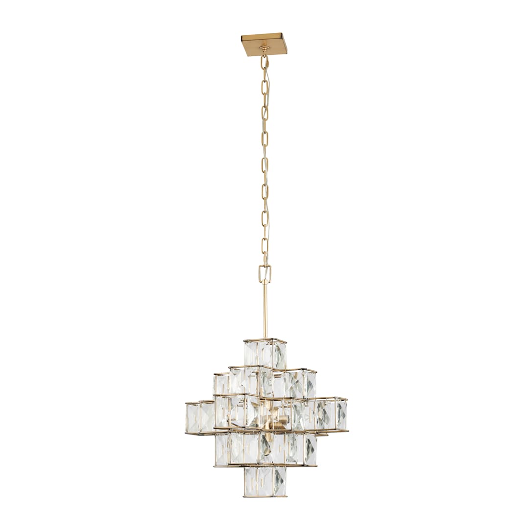 Cubic 6 Light 26" Wide Crystal Chandelier
