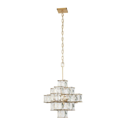 Cubic 6 Light 26" Wide Crystal Chandelier