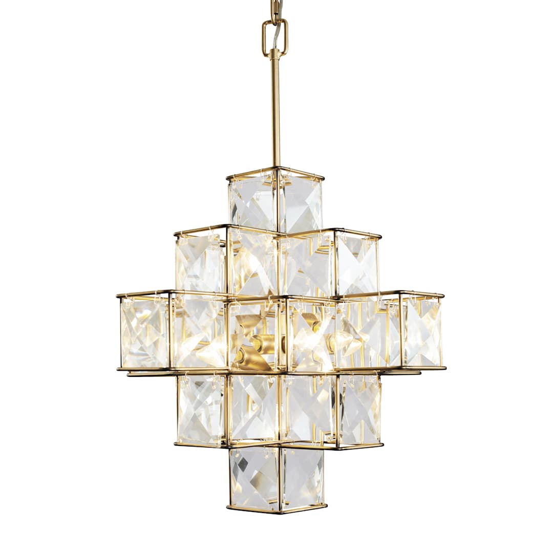 Cubic 6 Light 26" Wide Crystal Chandelier