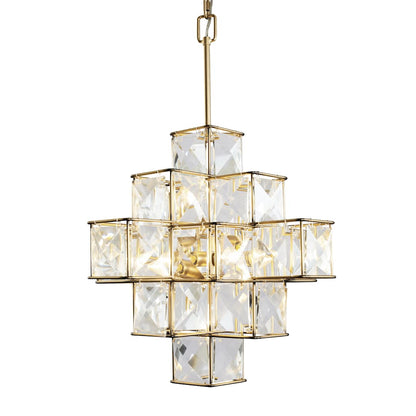 Cubic 6 Light 26" Wide Crystal Chandelier