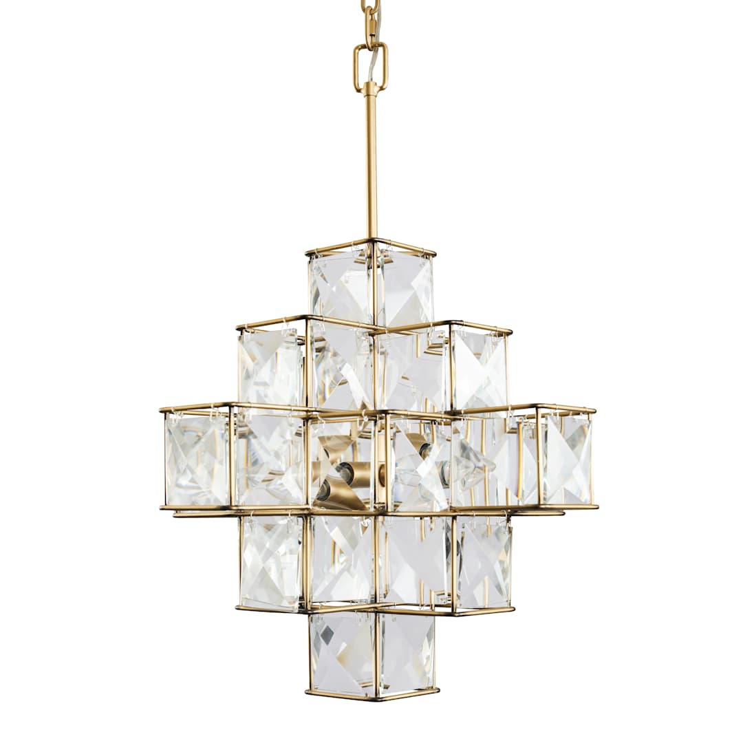 Cubic 6 Light 26" Wide Crystal Chandelier