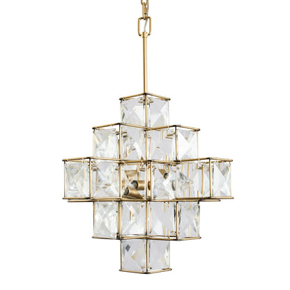 Cubic 6 Light 26" Wide Crystal Chandelier