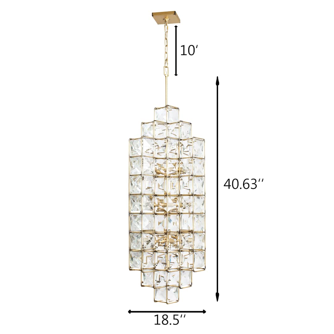 Cubic 14 Light 19" Wide Crystal Chandelier