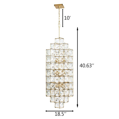Cubic 14 Light 19" Wide Crystal Chandelier