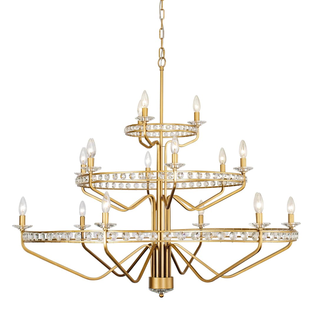 Monroe 15 Light 48" Wide Crystal Ring Chandelier