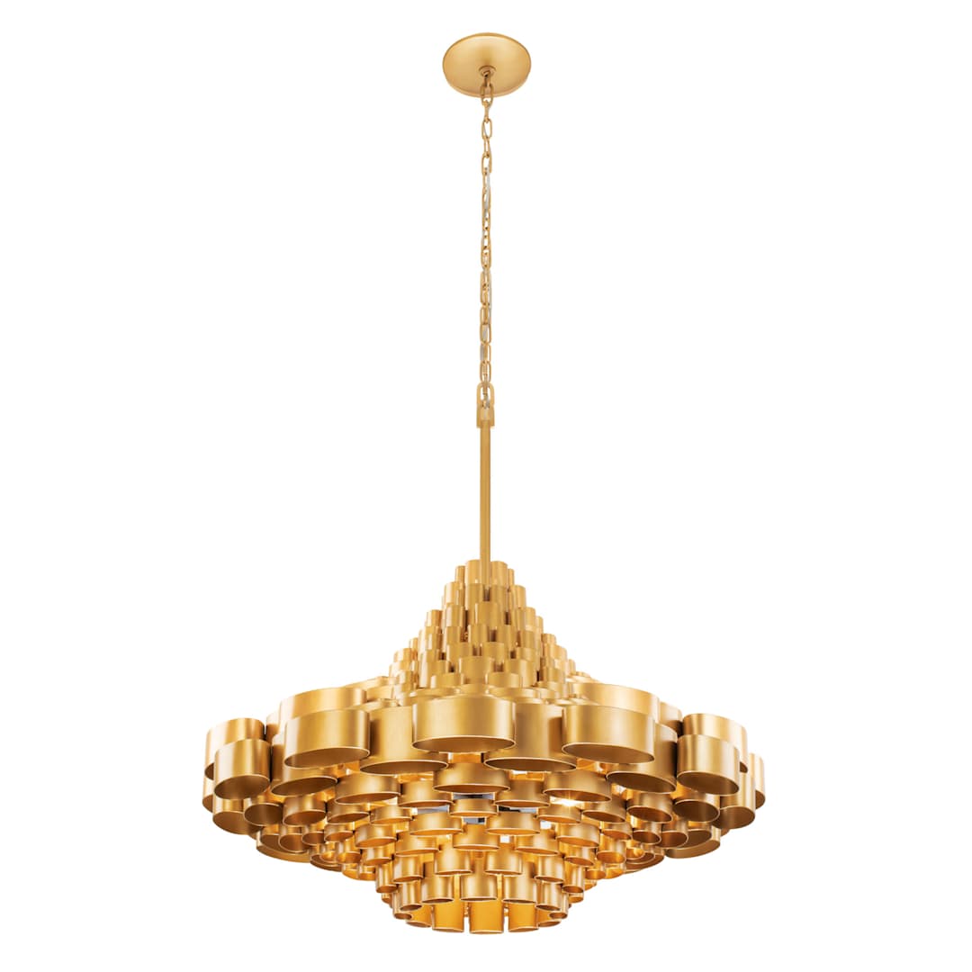 Totally Tubular 10 Light 36" Wide Waterfall Chandelier
