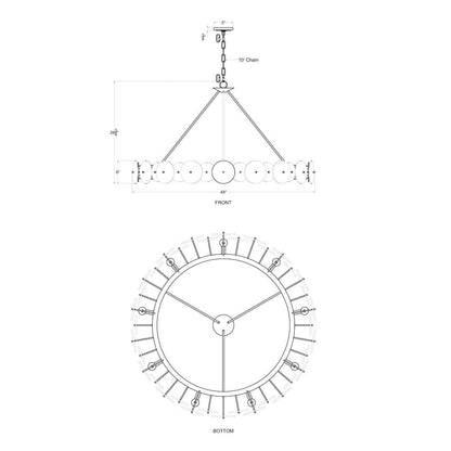Cosmos 9 Light 48" Wide Ring Chandelier