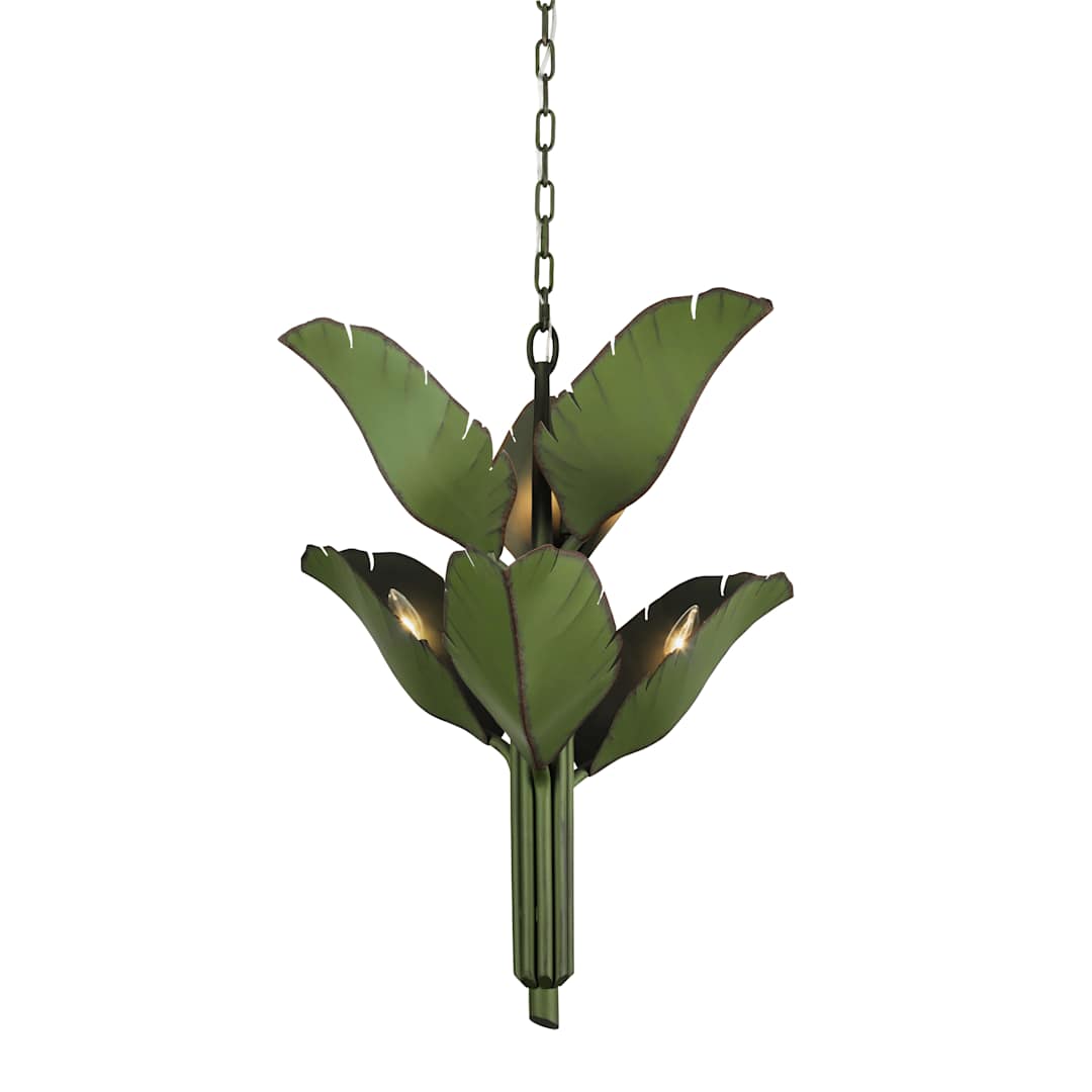 Banana Leaf 6 Light 23" Wide Abstract Candle Style Chandelier