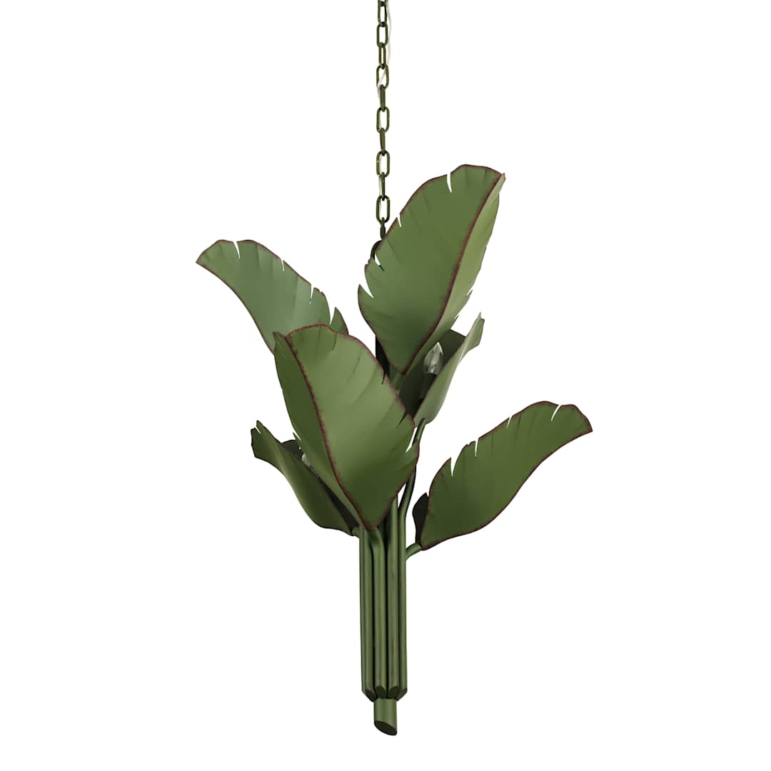 Banana Leaf 6 Light 23" Wide Abstract Candle Style Chandelier