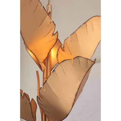 Banana Leaf 6 Light 23" Wide Abstract Candle Style Chandelier
