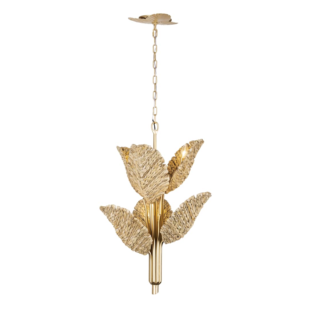 Banana Leaf 6 Light 23" Wide Abstract Candle Style Chandelier