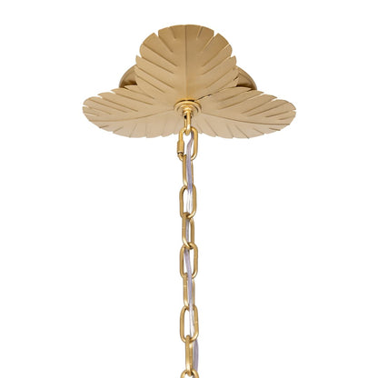 Banana Leaf 6 Light 23" Wide Abstract Candle Style Chandelier