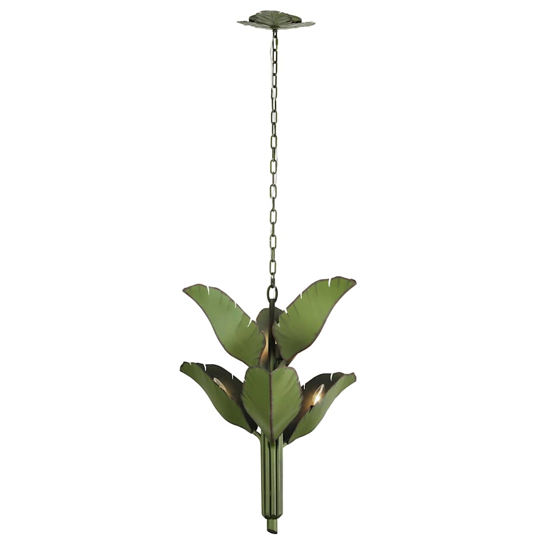 Banana Leaf 6 Light 23" Wide Abstract Candle Style Chandelier