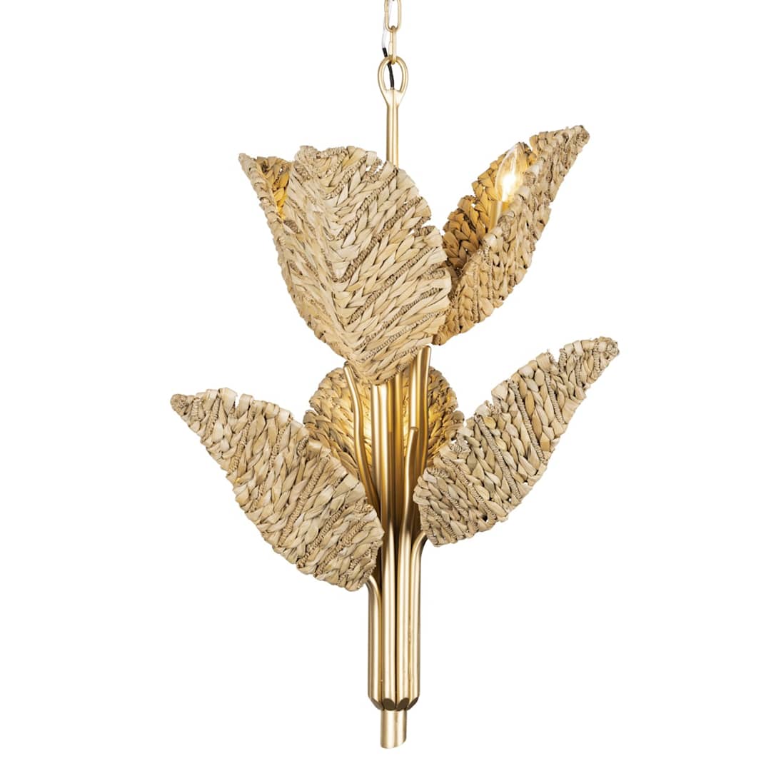 Banana Leaf 6 Light 23" Wide Abstract Candle Style Chandelier