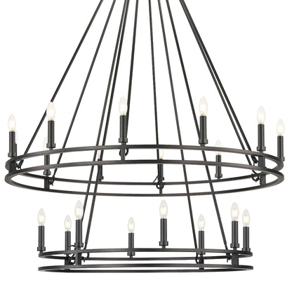 Dennison 20 Light 48" Wide Taper Candle Ring Chandelier
