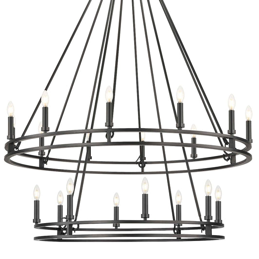 Dennison 20 Light 48" Wide Taper Candle Ring Chandelier