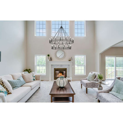 Dennison 28 Light 60" Wide Taper Candle Ring Chandelier