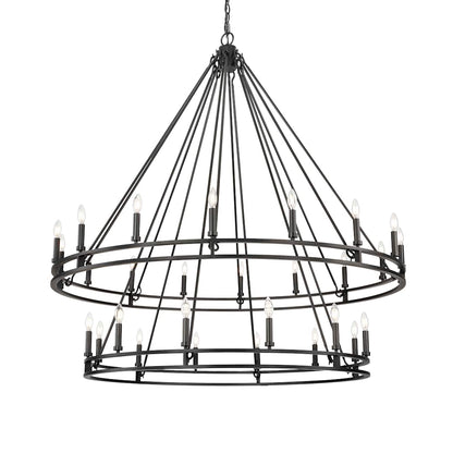 Dennison 28 Light 60" Wide Taper Candle Ring Chandelier