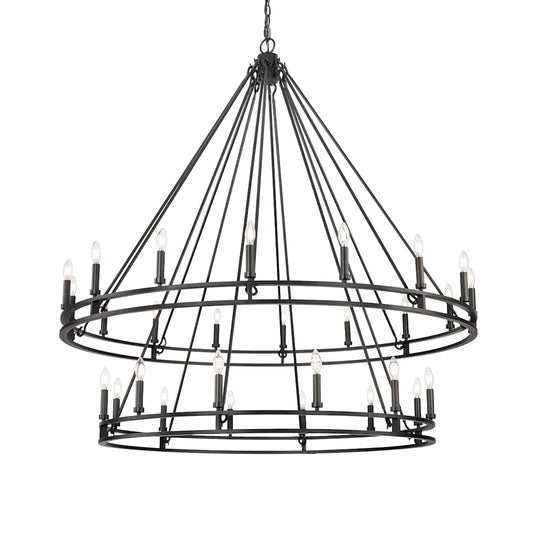 Dennison 28 Light 60" Wide Taper Candle Ring Chandelier