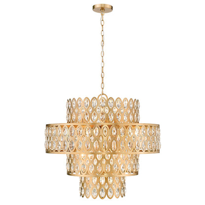 Dealey 13 Light 26" Wide Crystal Waterfall Chandelier