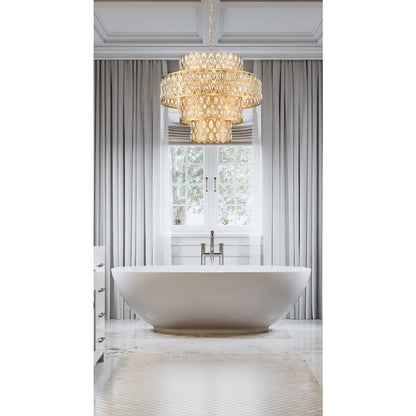 Dealey 13 Light 26" Wide Crystal Waterfall Chandelier