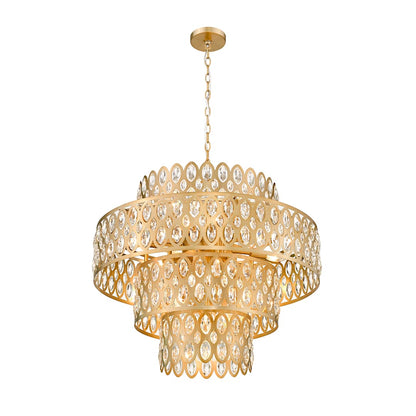 Dealey 13 Light 26" Wide Crystal Waterfall Chandelier