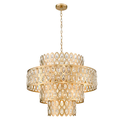 Dealey 13 Light 26" Wide Crystal Waterfall Chandelier