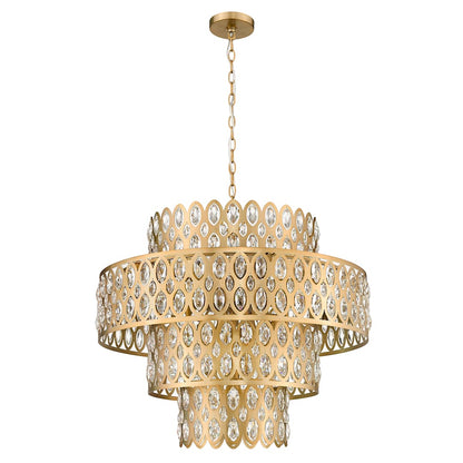 Dealey 13 Light 26" Wide Crystal Waterfall Chandelier