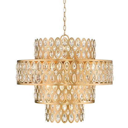 Dealey 13 Light 26" Wide Crystal Waterfall Chandelier